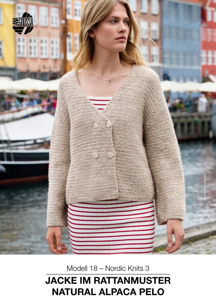 Jacke im Rattanmuster Natural Alpaca Pelo