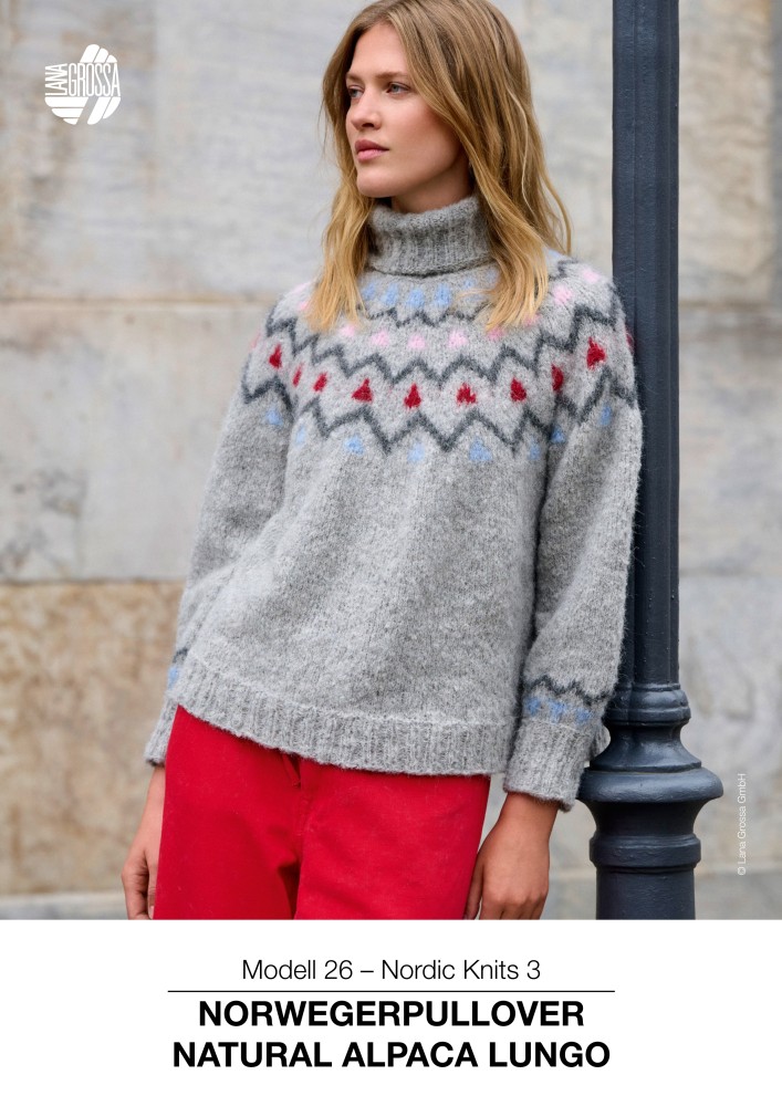 Norwegerpullover Natural Alpaca Lungo