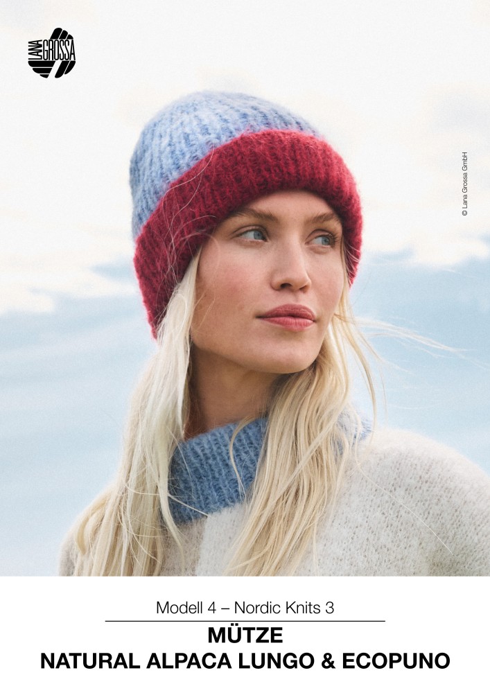 Mütze im Nordic Knits 3 Stil mit Natural Alpaca Lungo & Ecopuno