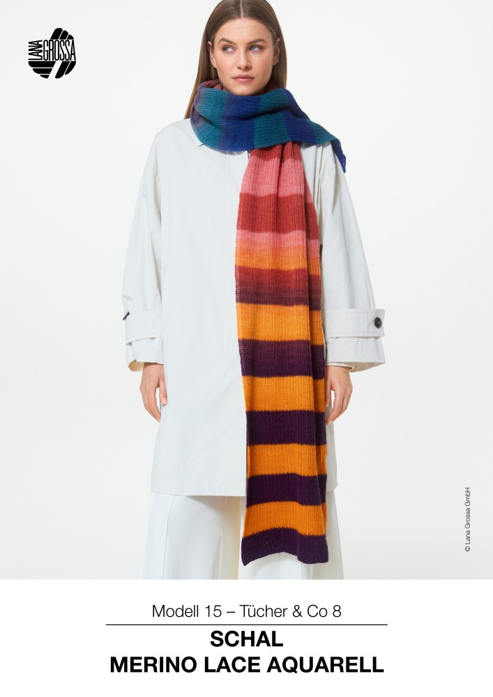 Schal Merino Lace Aquarell