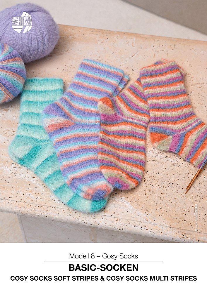 Basic-Socken Cosy Socks Soft Stripes & Multi Stripes