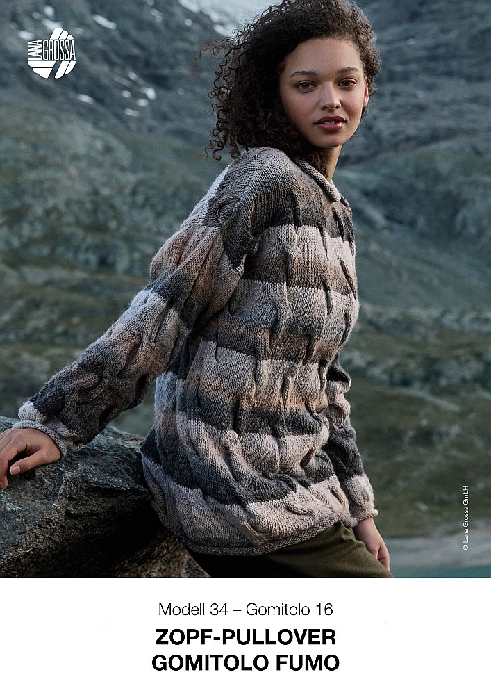 Zopf-Pullover Gomitolo Fumo