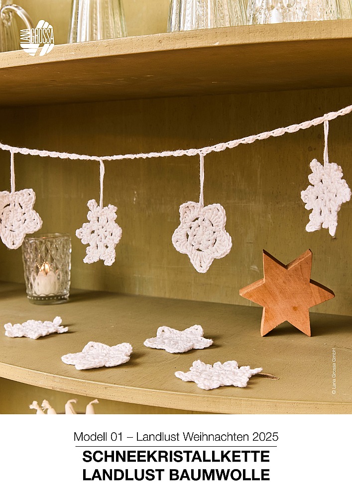 Schneekristallkette Landlust Baumwolle