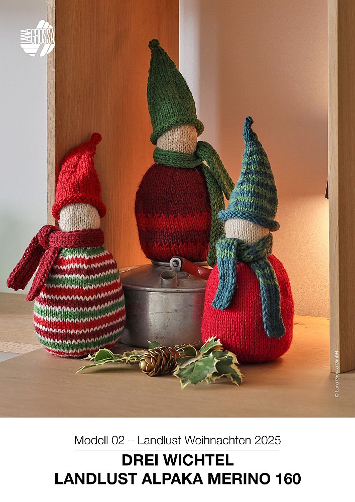 Drei Wichtel aus Landlust Alpaka Merino 160