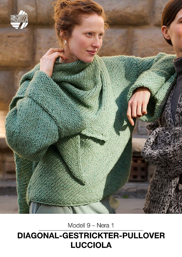 Diagonal-gestrickter Pullover Lucciola