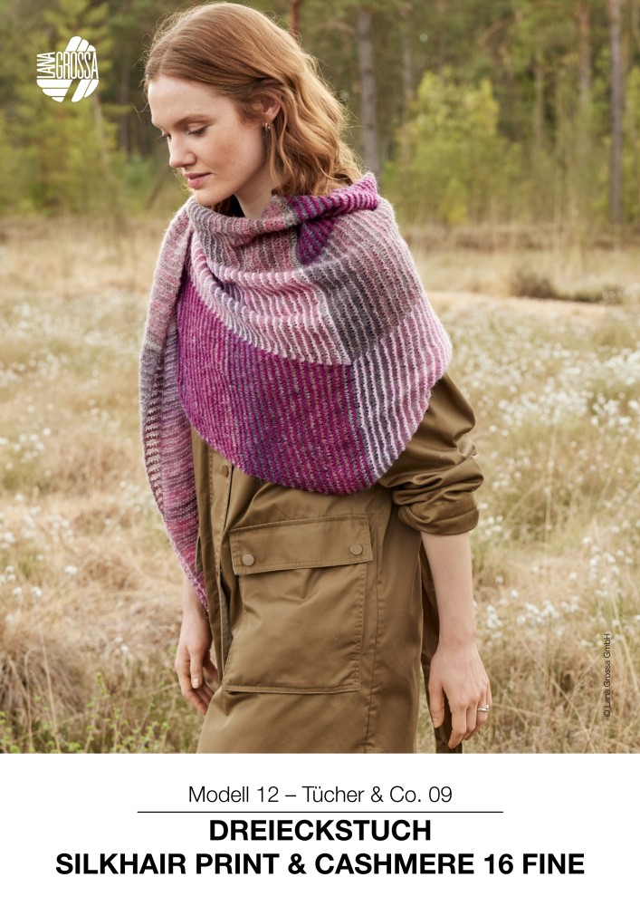 Dreieckstuch Silkhair Print & Cashmere 16 Fine