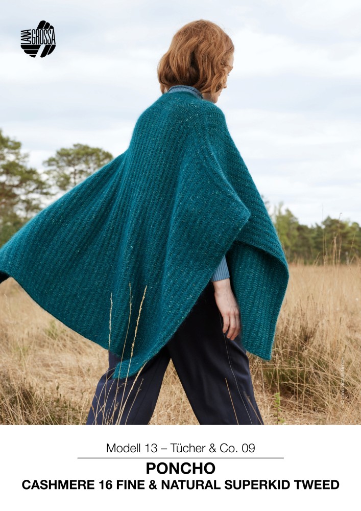 Poncho Cashmere 16 Fine & Natural Superkid Tweed