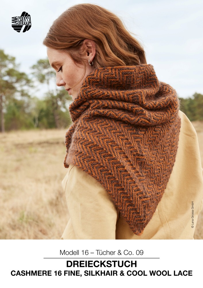 Dreieckstuch aus Cashmere 16 Fine, Silkhair & Cool Wool Lace