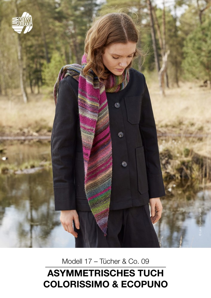 Asymmetrisches Tuch Colorissimo & Ecopuno