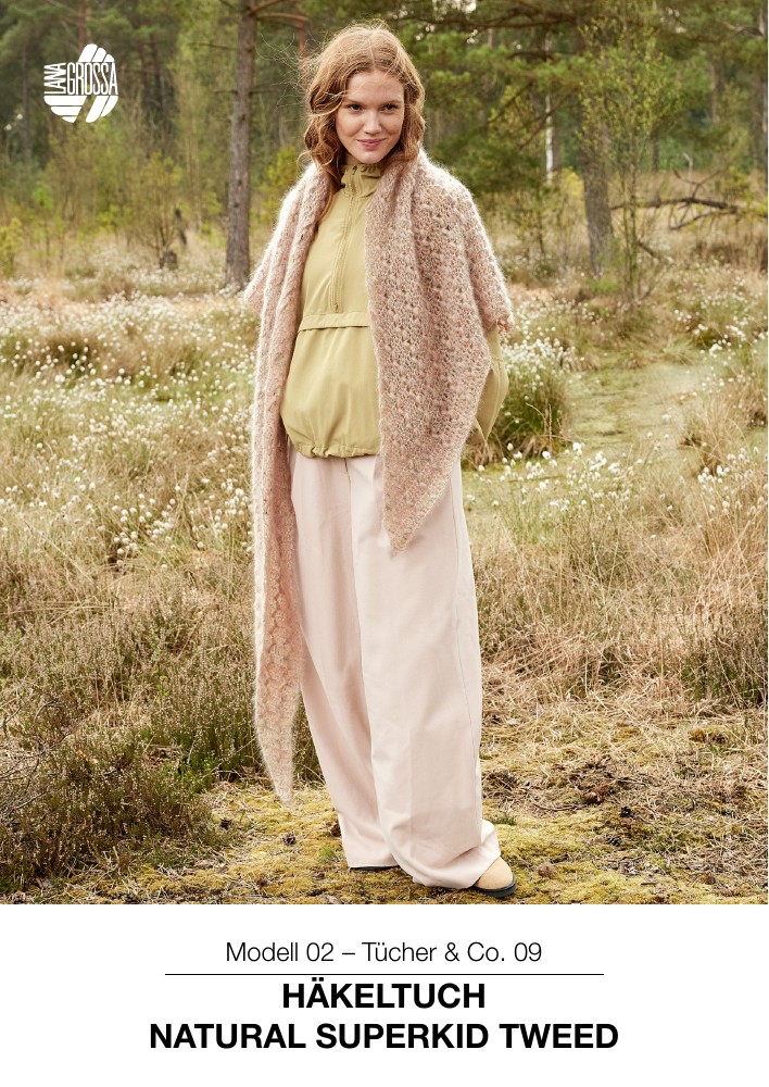 Häkeltuch Natural Superkid Tweed