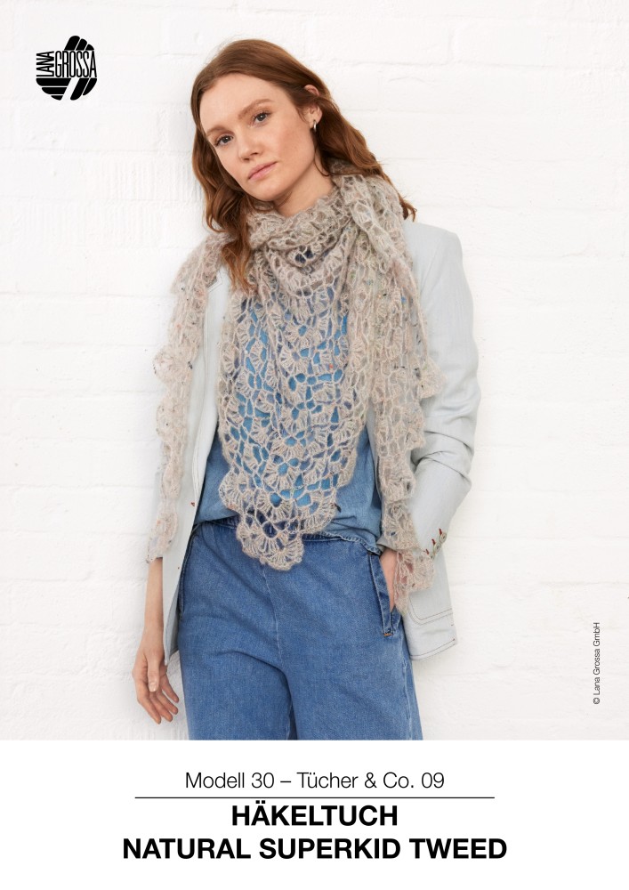 Häkeltuch Natural Superkid Tweed