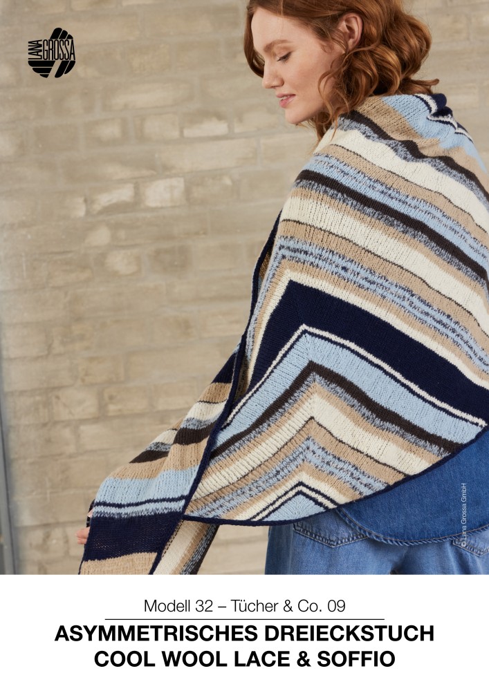 Asymmetrisches Dreieckstuch Cool Wool Lace & Soffio