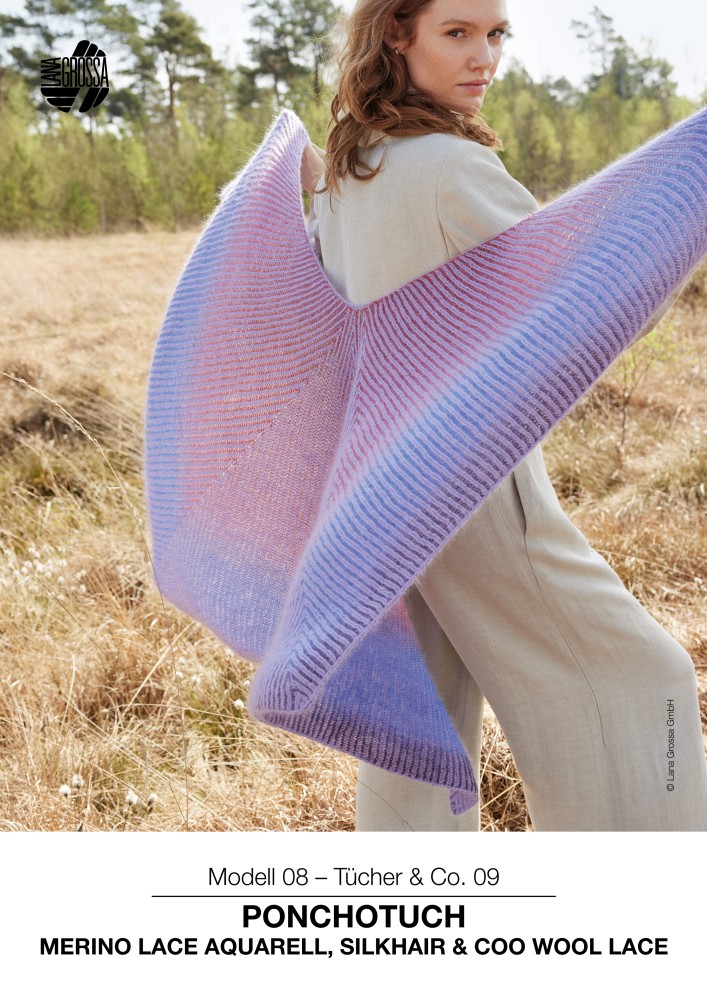 Ponchotuch Merino Lace Aquarell, Silkhair & Cool Wool Lace
