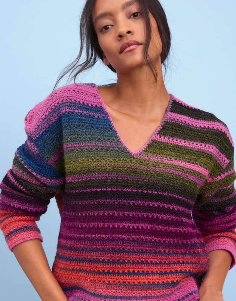 Häkel-V-Pullover Gomitolo Modo