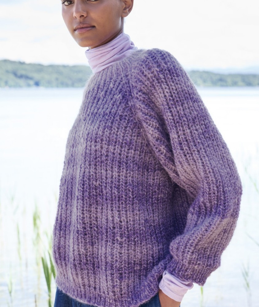 Top-Down-Pullover mit Ecopuno Sfumato & Setasuri