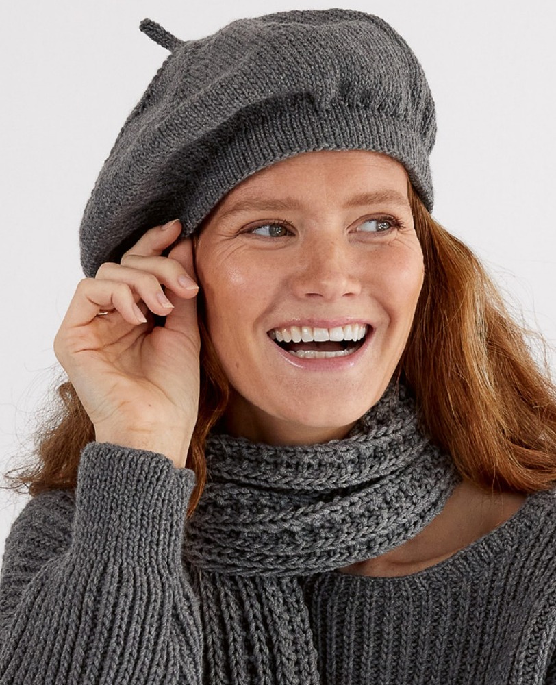 Baskenmütze aus Cool Wool Big Mélange
